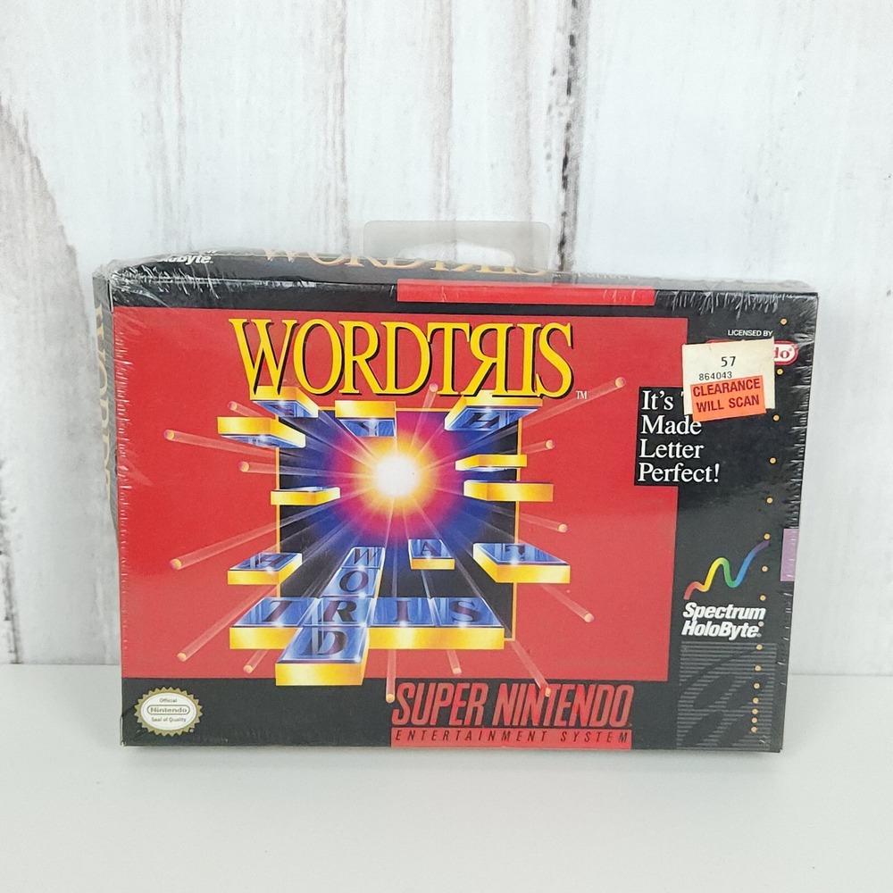 Wordtris SNES Super Nintendo Spectrum HoloByte 1992 New Sealed Puzzle Game